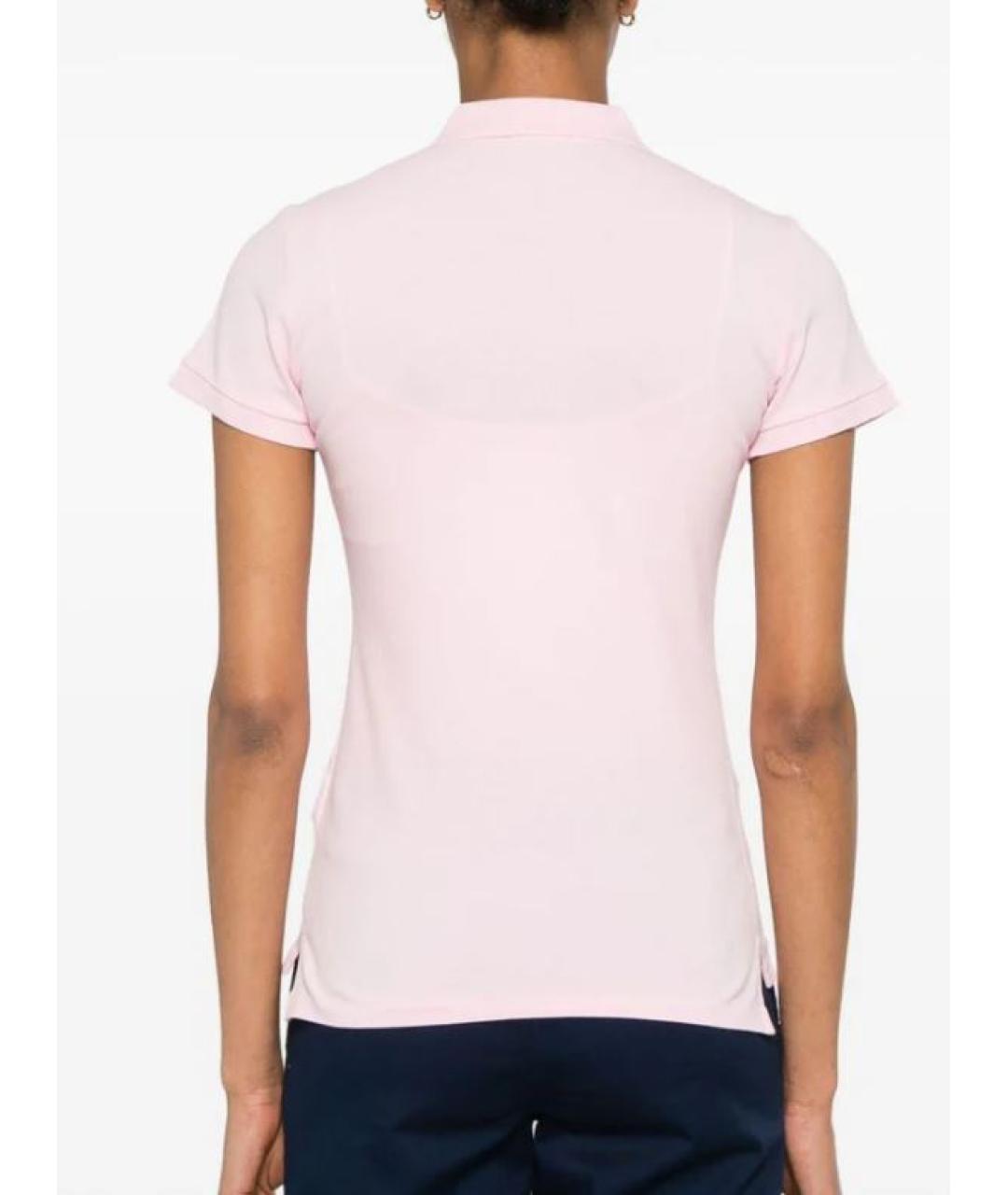 RALPH LAUREN Розовая хлопковая футболка, фото 4