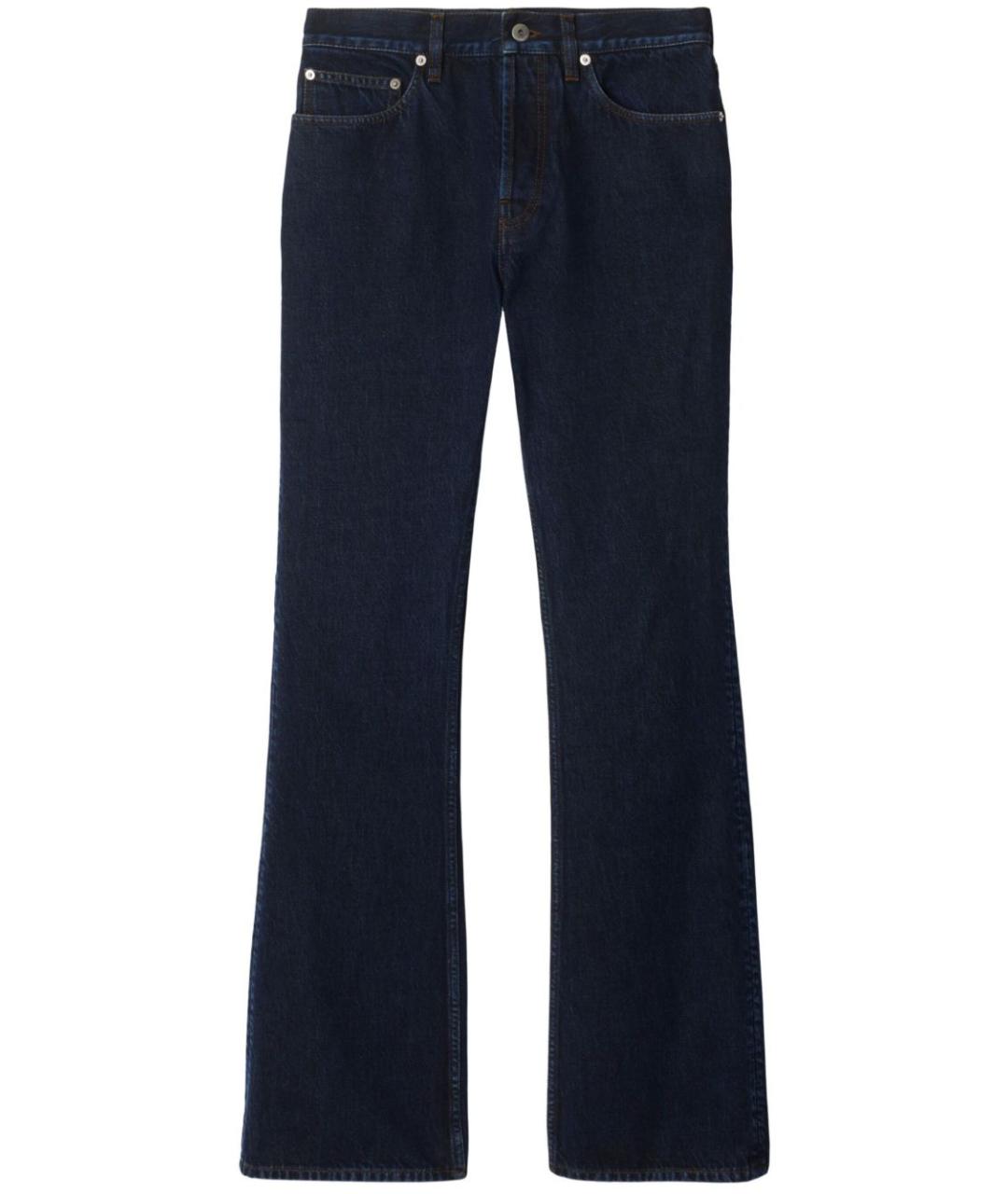BURBERRY Темно-синие хлопковые прямые джинсы, фото 1