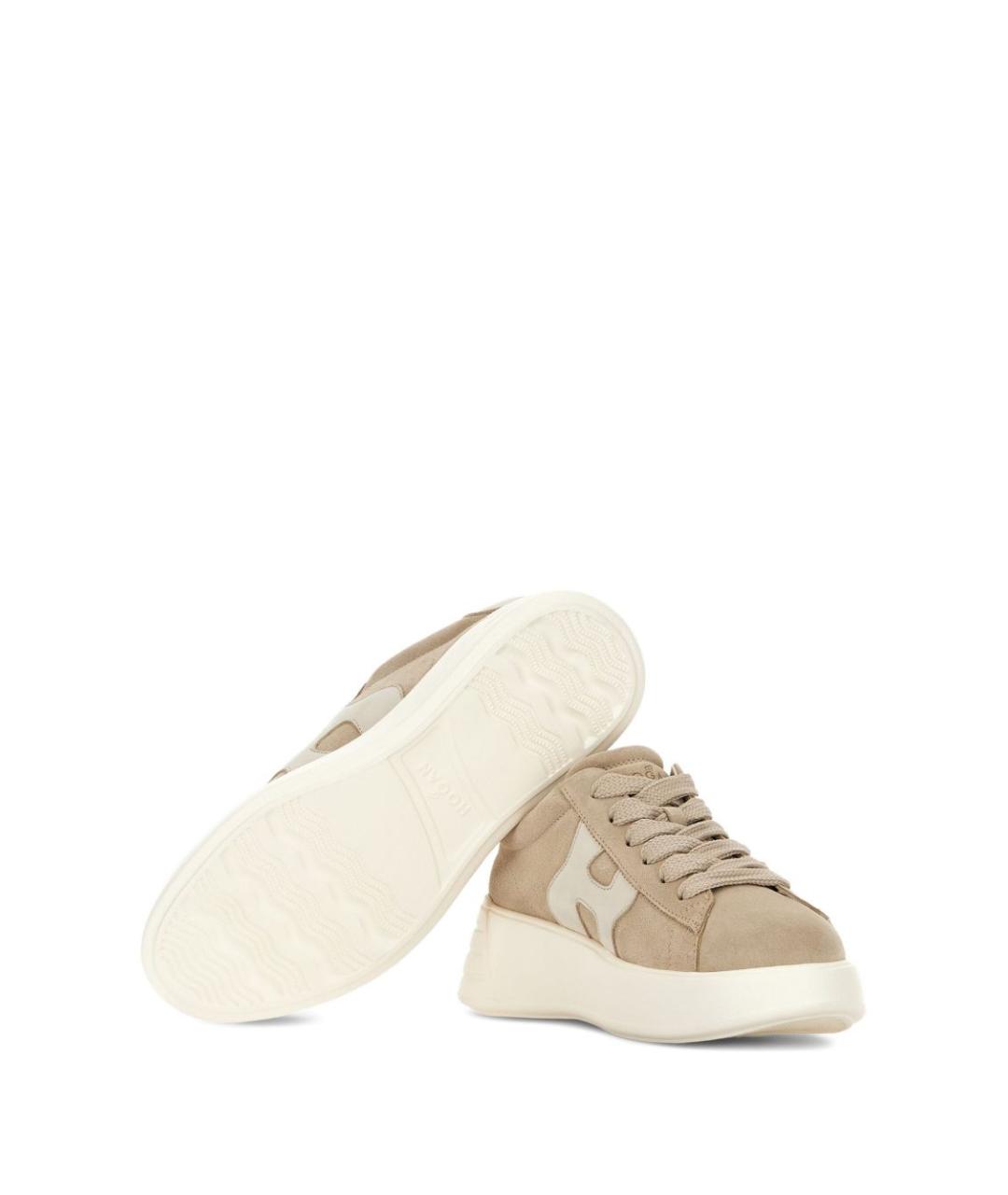 HOGAN Бежевые замшевые кроссовки, фото 4