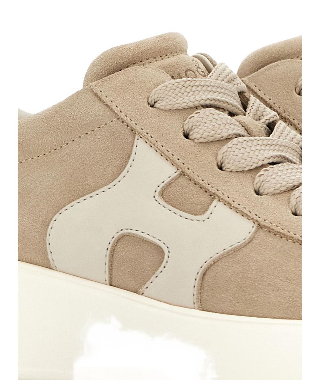 HOGAN Бежевые замшевые кроссовки, фото 5
