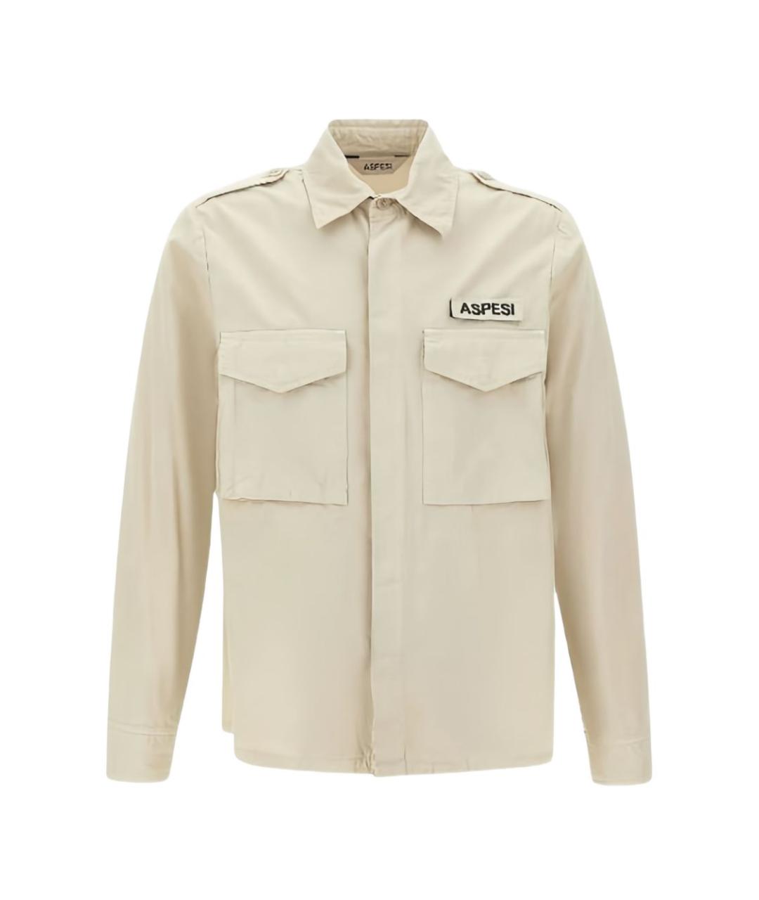 ASPESI Бежевая хлопковая кэжуал рубашка, фото 3