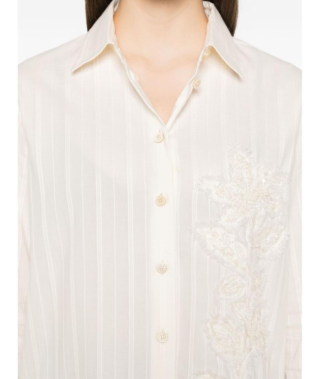 GOLDEN GOOSE DELUXE BRAND Белая хлопковая рубашка, фото 2