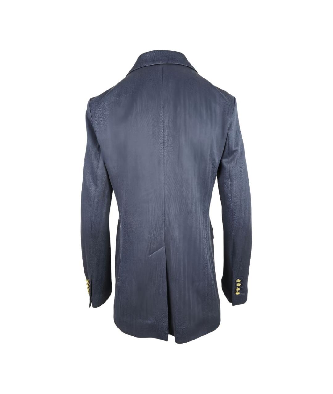 CIRCOLO 1901 Темно-синий льняной жакет/пиджак, фото 2