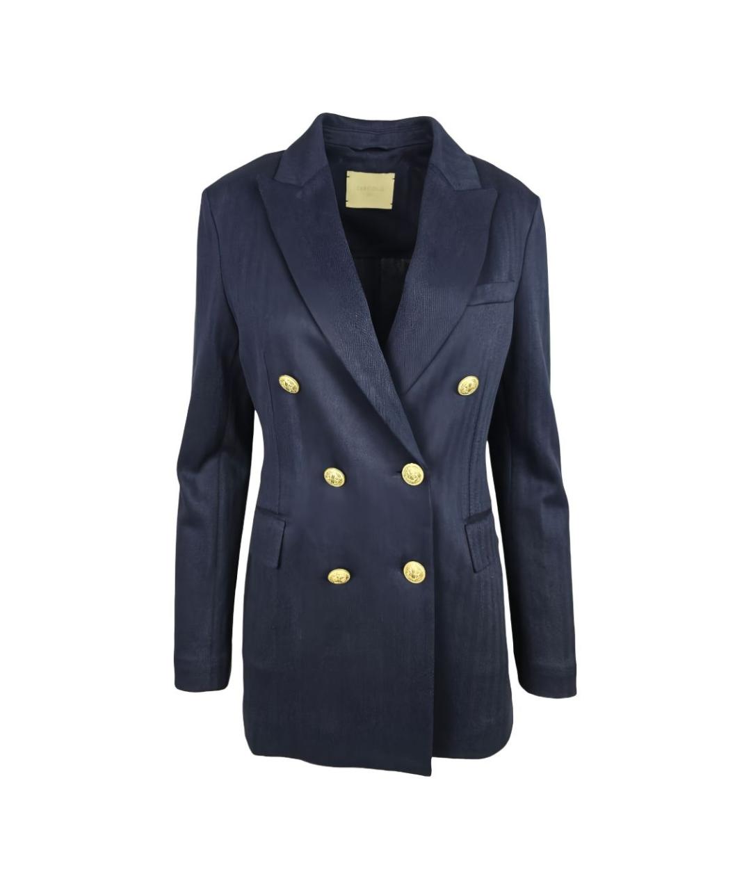 CIRCOLO 1901 Темно-синий льняной жакет/пиджак, фото 1