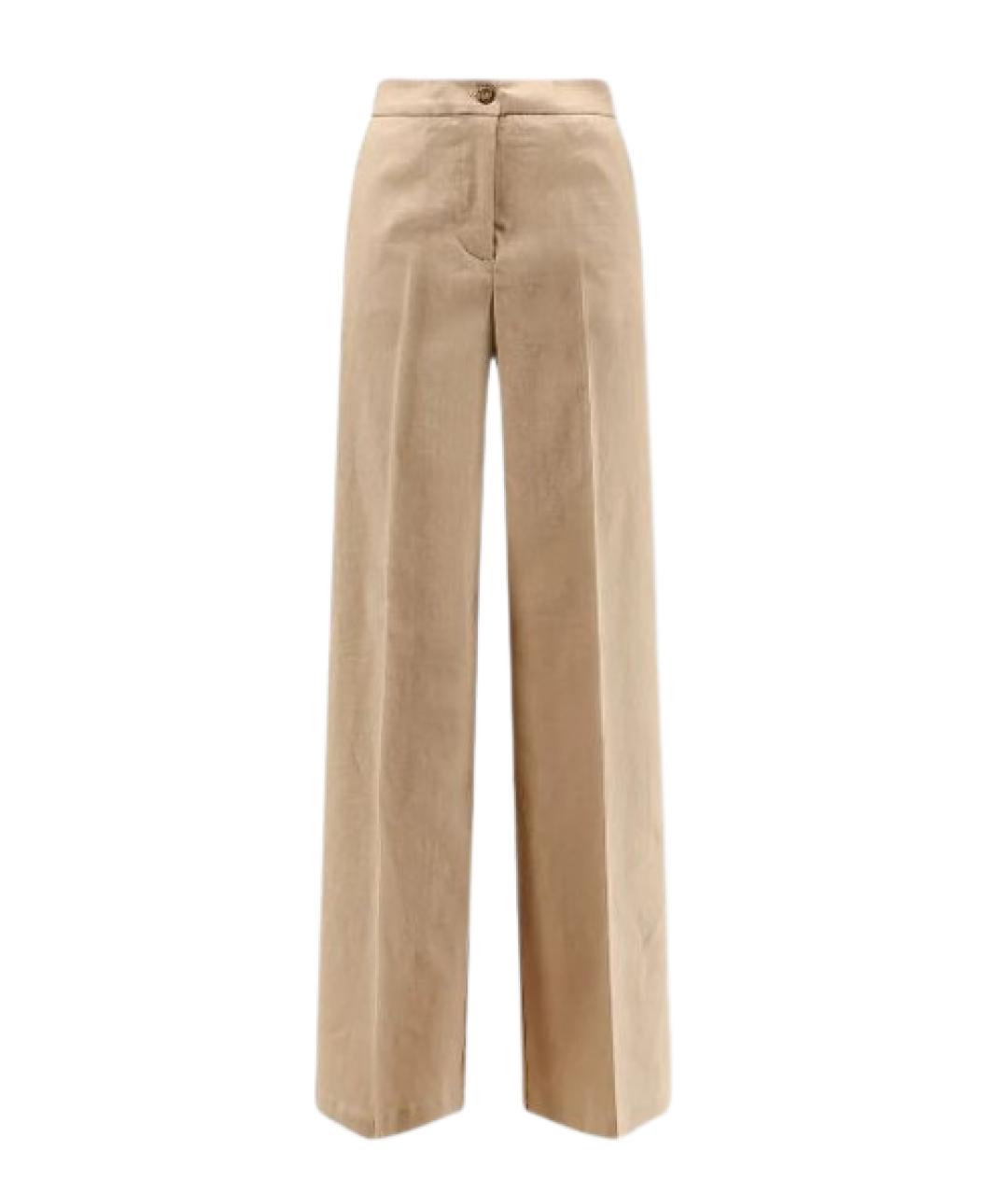 PINKO Бежевые льняные прямые брюки, фото 1