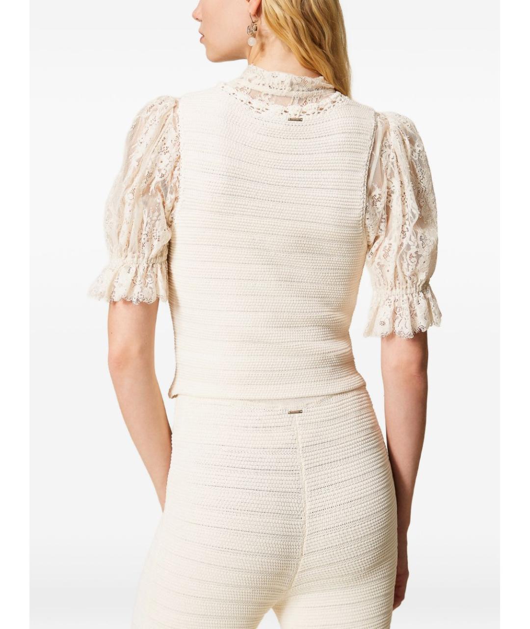 TWIN-SET Бежевая вискозная жилетка, фото 4