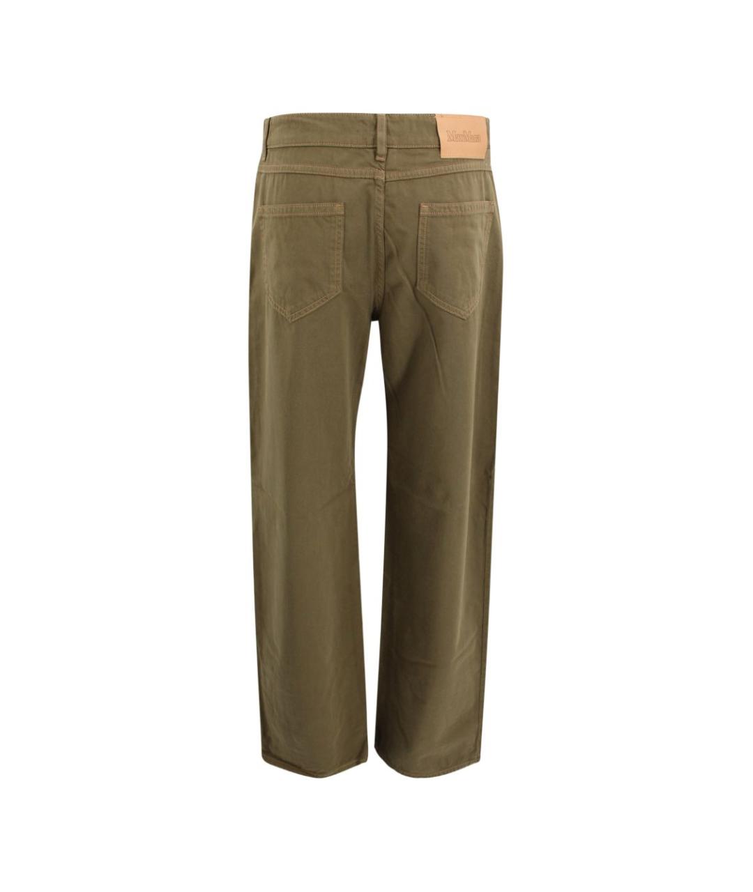 MAX MARA STUDIO Хаки хлопковые прямые джинсы, фото 2
