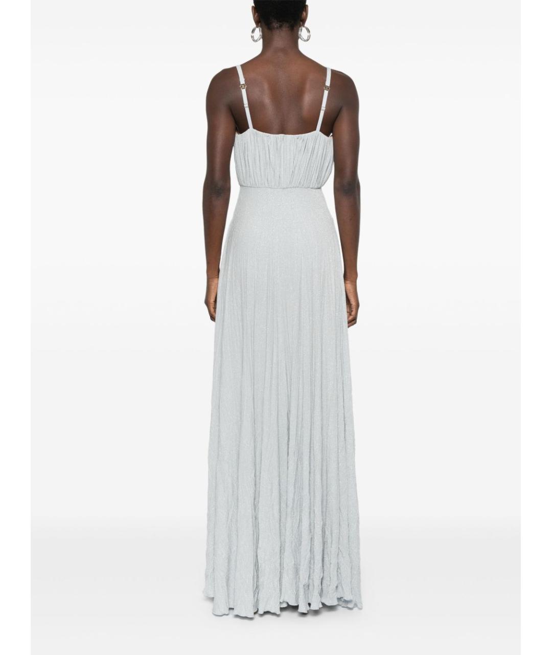 ELISABETTA FRANCHI Голубое вискозное вечернее платье, фото 4