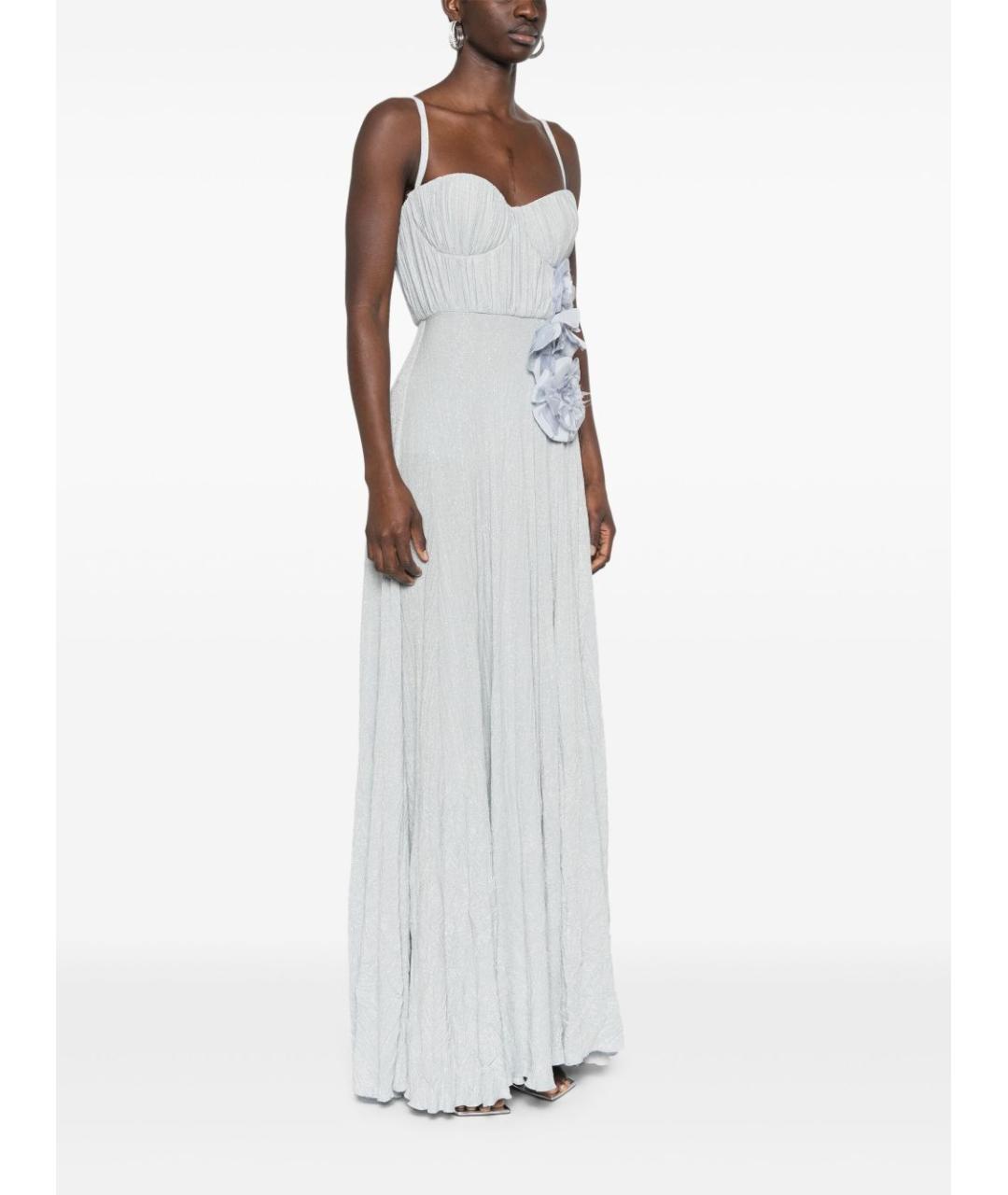 ELISABETTA FRANCHI Голубое вискозное вечернее платье, фото 3