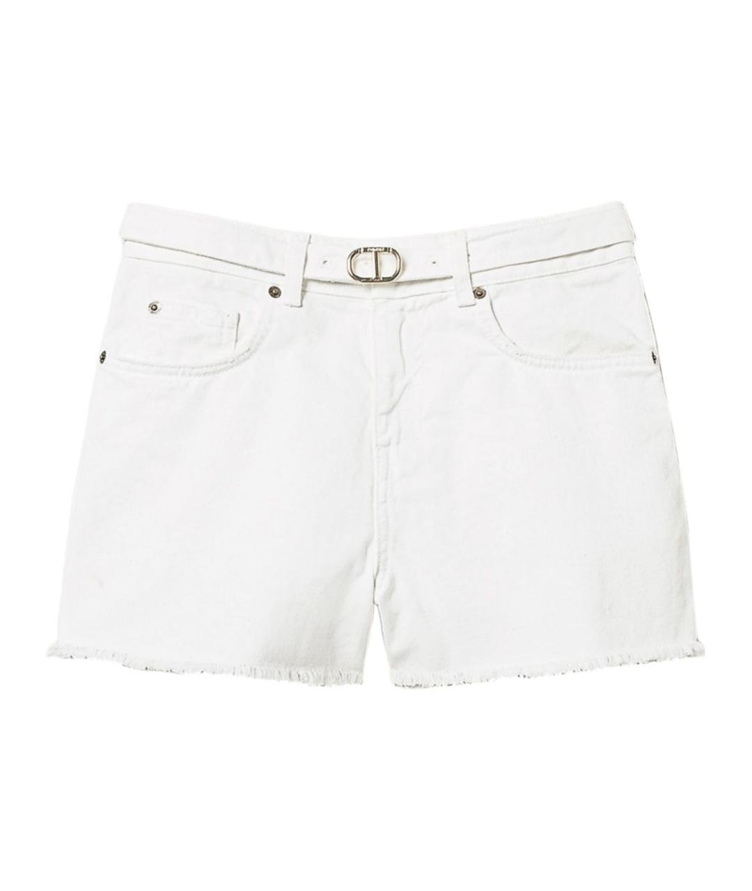 TWIN-SET Белые хлопковые шорты, фото 1