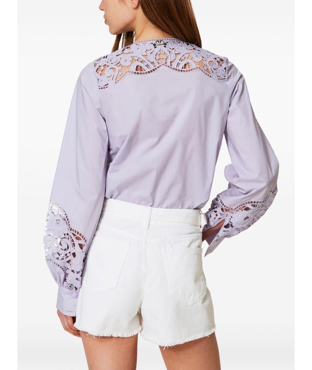 TWIN-SET Белые хлопковые шорты, фото 5