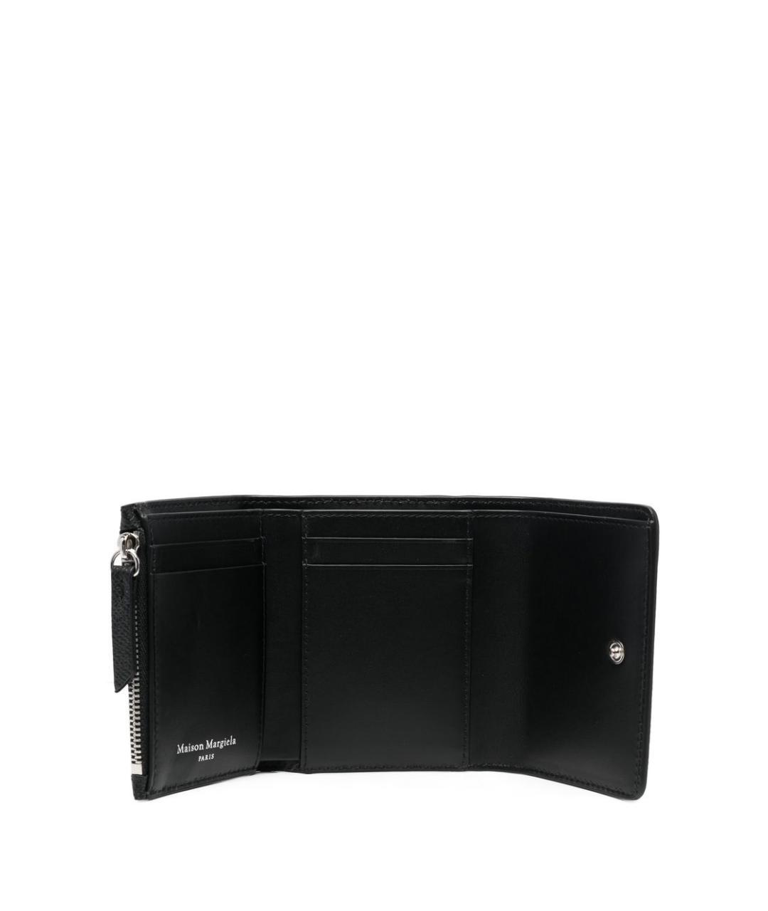 MAISON MARGIELA Черный кожаный кошелек, фото 2