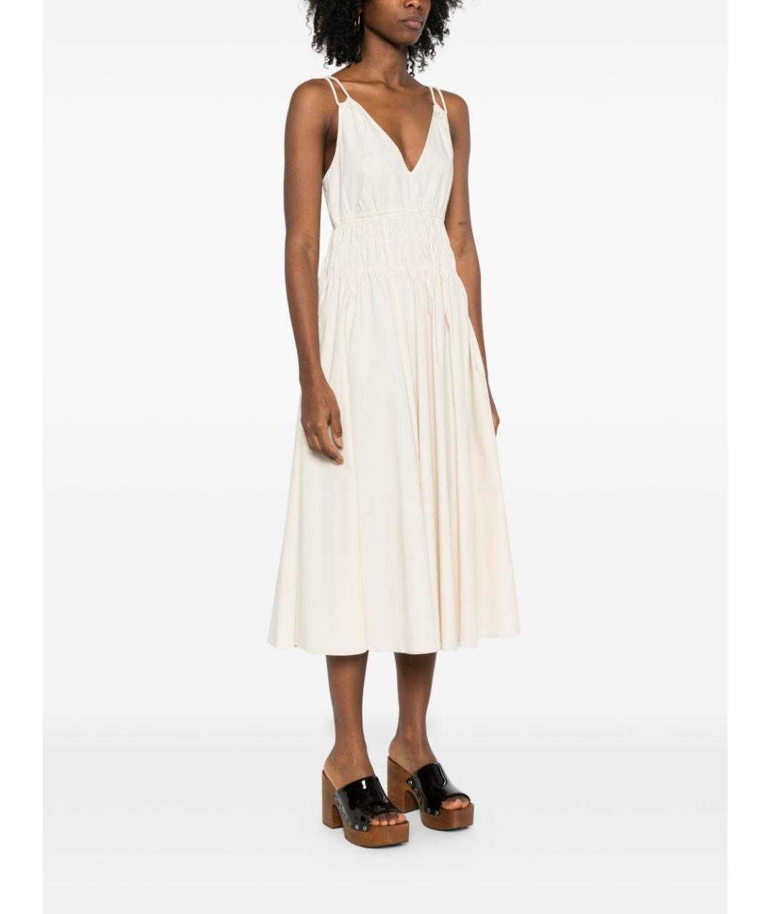 PINKO Бежевое хлопковое повседневное платье, фото 5