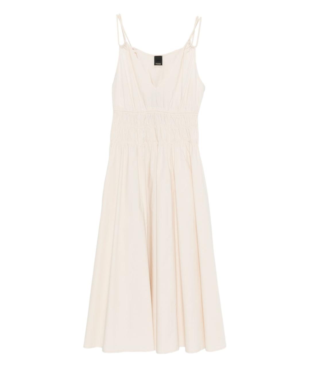 PINKO Бежевое хлопковое повседневное платье, фото 1