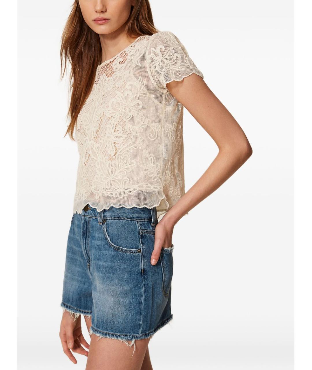 TWIN-SET Бежевая футболка, фото 4