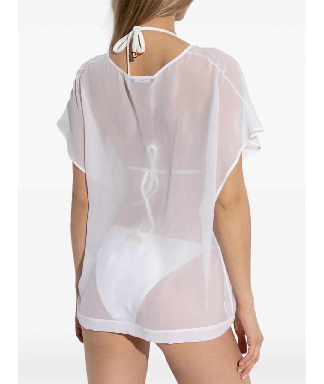 BALMAIN Белая шелковая футболка, фото 5