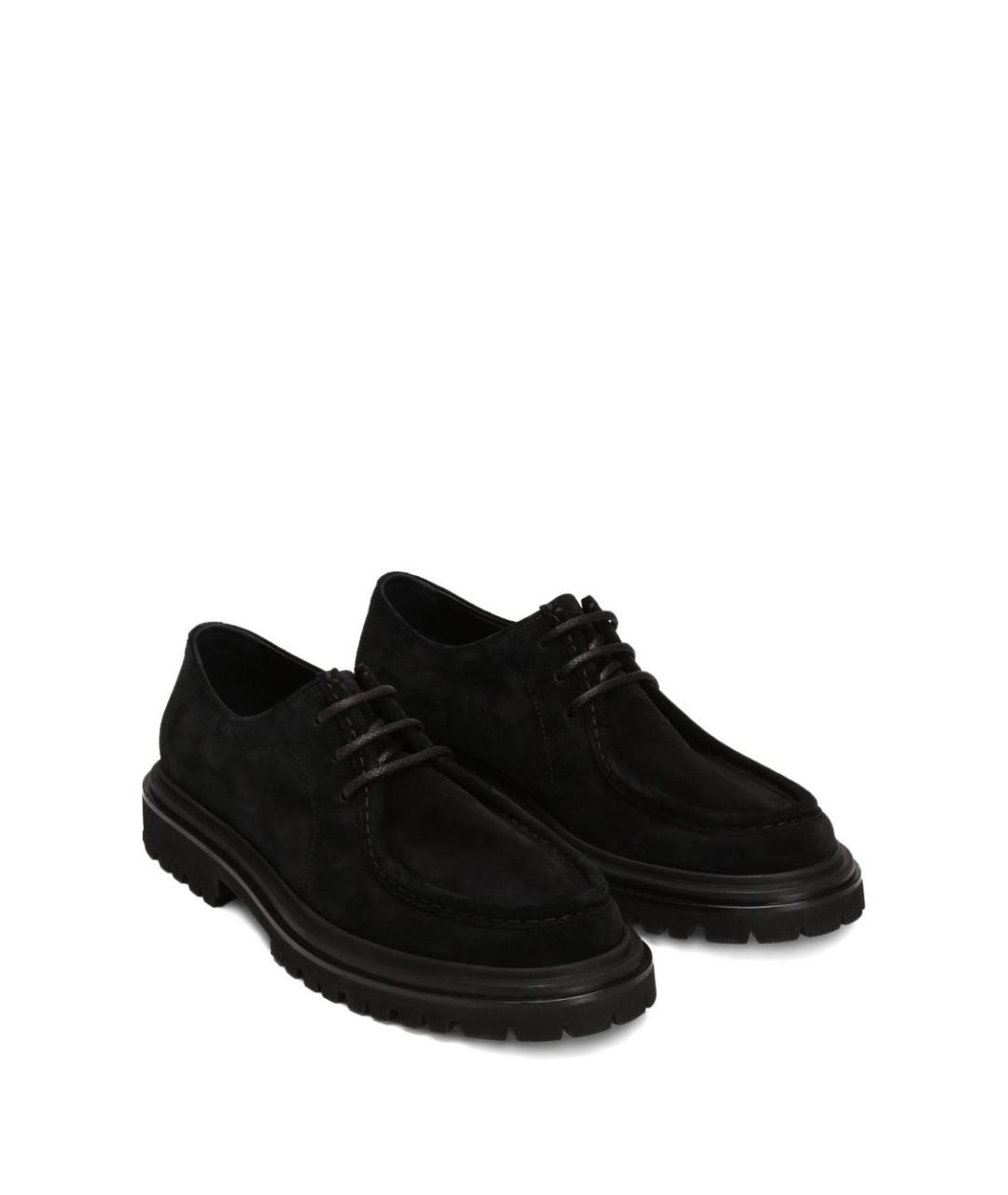 DOLCE&GABBANA Черные замшевые низкие ботинки, фото 2