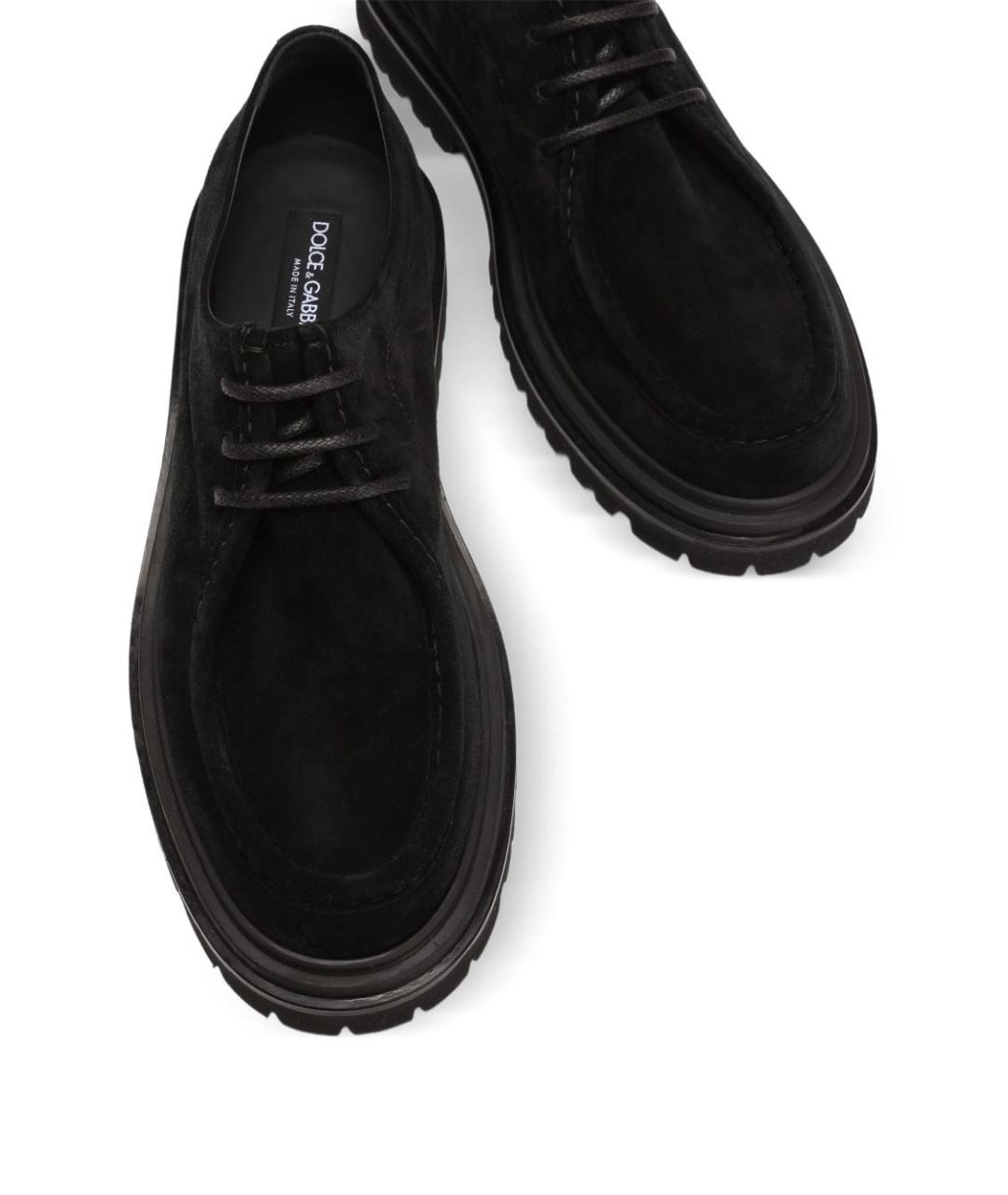 DOLCE&GABBANA Черные замшевые низкие ботинки, фото 3