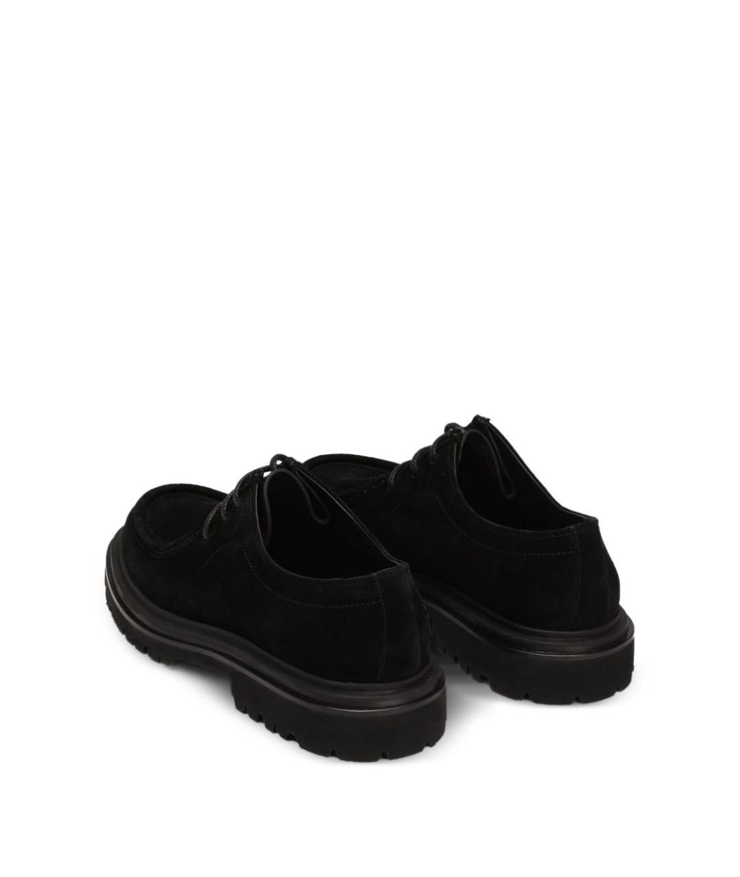 DOLCE&GABBANA Черные замшевые низкие ботинки, фото 4