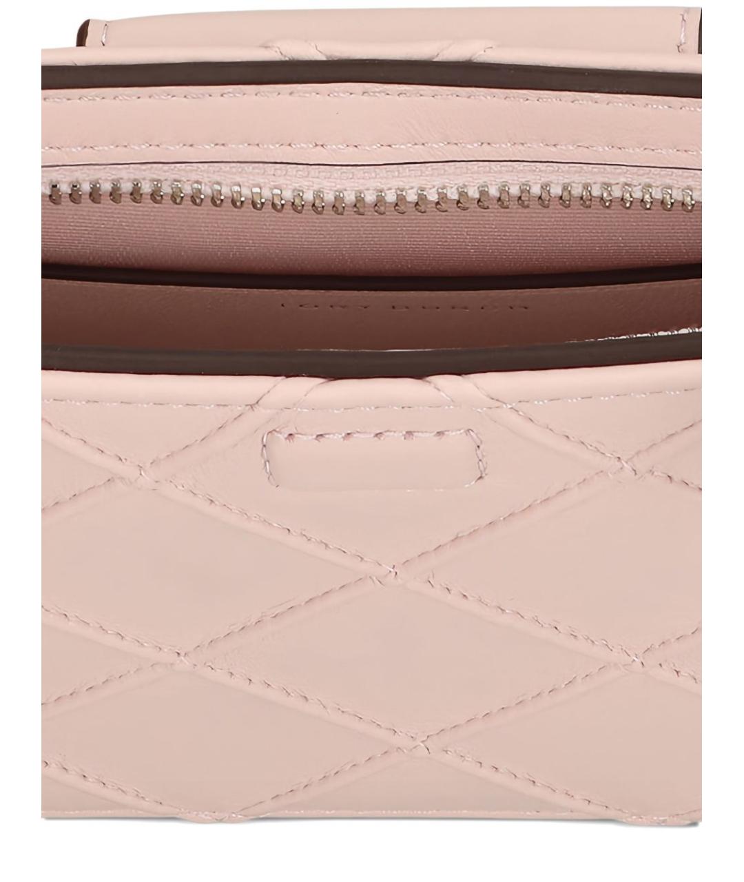 TORY BURCH Розовая кожаная сумка через плечо, фото 4