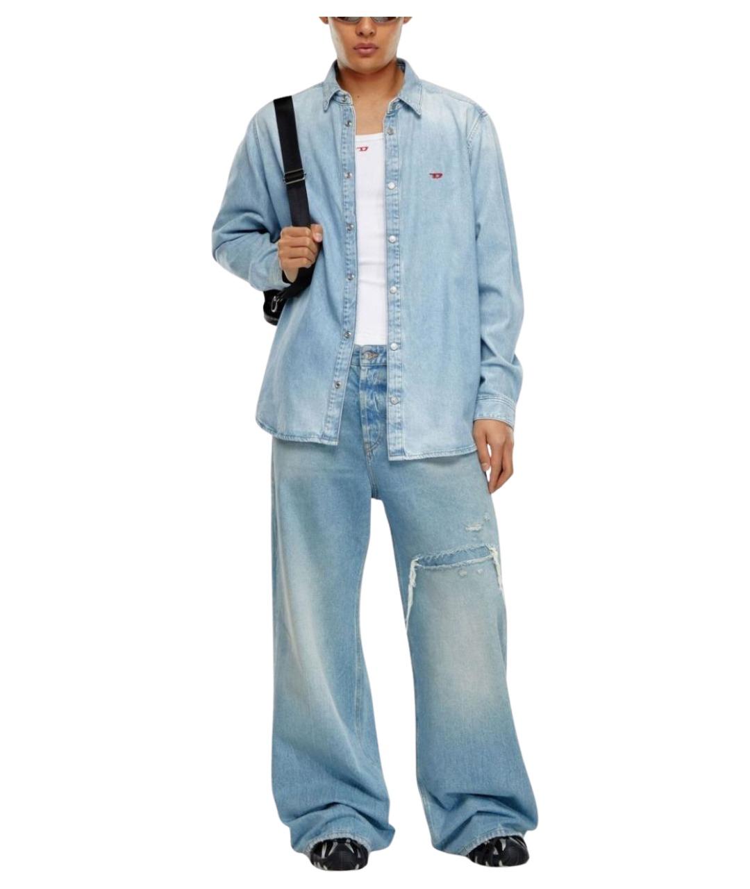 DIESEL Синяя хлопковая классическая рубашка, фото 5