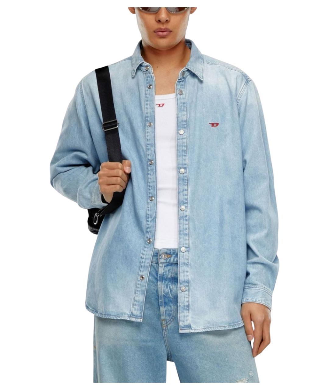DIESEL Синяя хлопковая классическая рубашка, фото 3