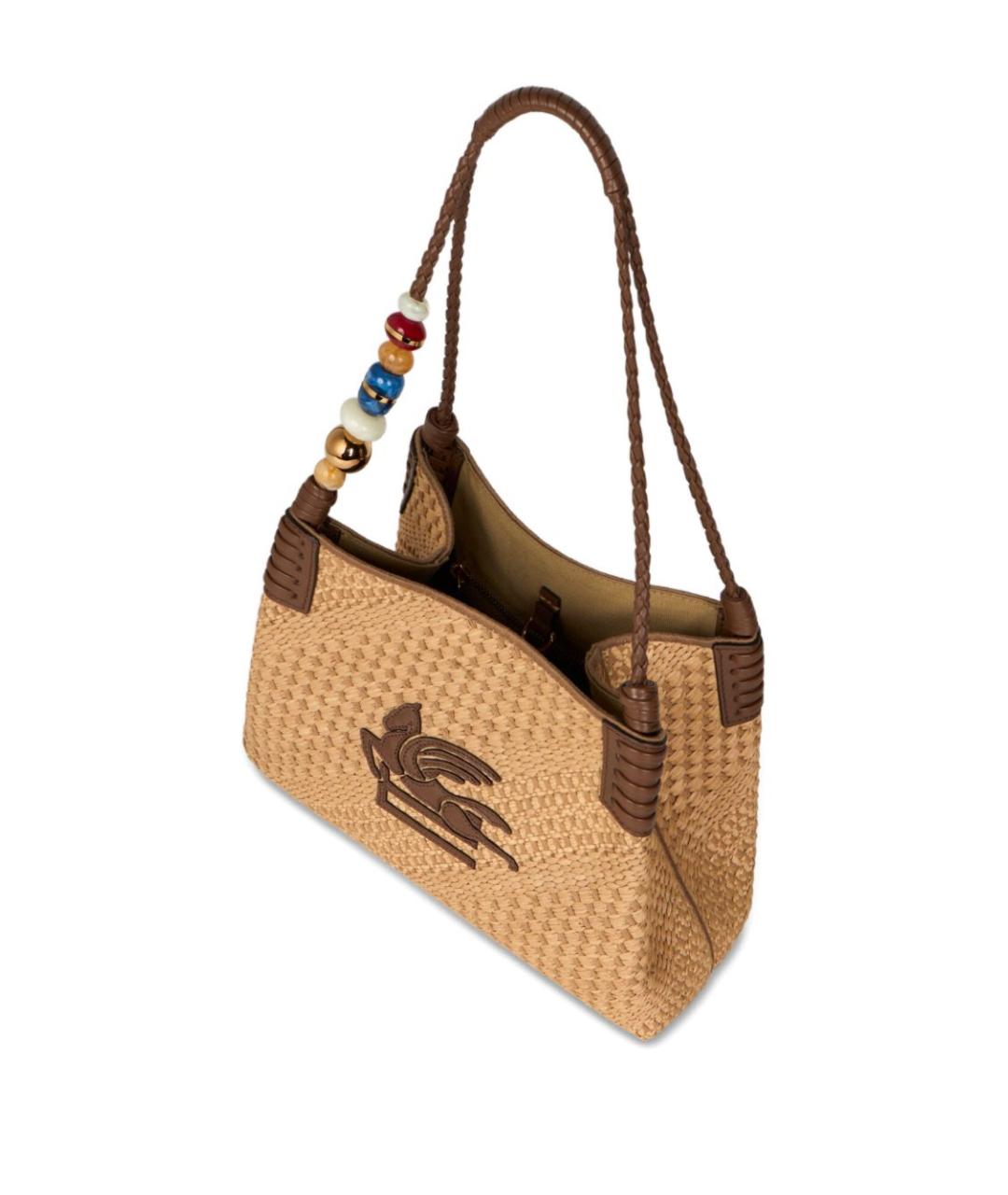 ETRO Бежевая пелетеная сумка через плечо, фото 3