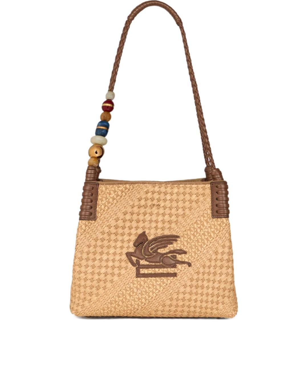 ETRO Бежевая пелетеная сумка через плечо, фото 1
