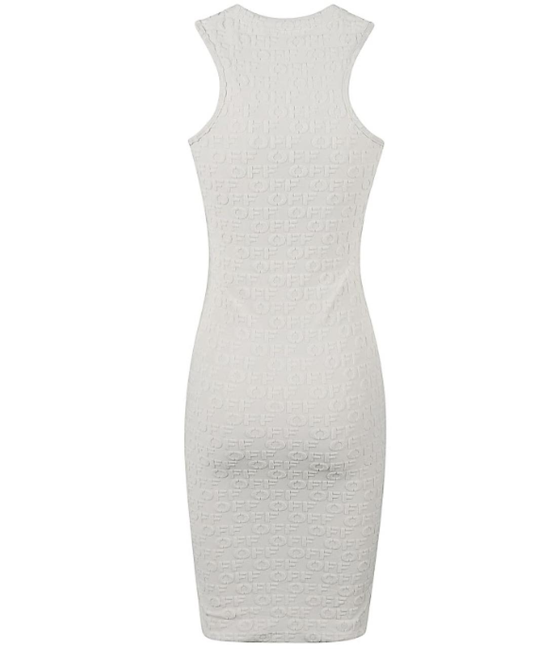 OFF-WHITE Белое хлопковое повседневное платье, фото 2