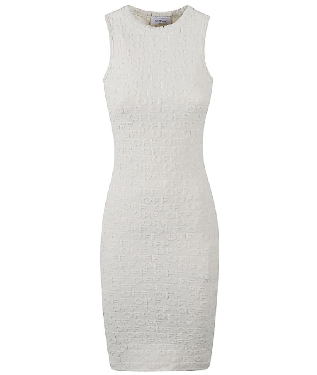 OFF-WHITE Белое хлопковое повседневное платье, фото 1