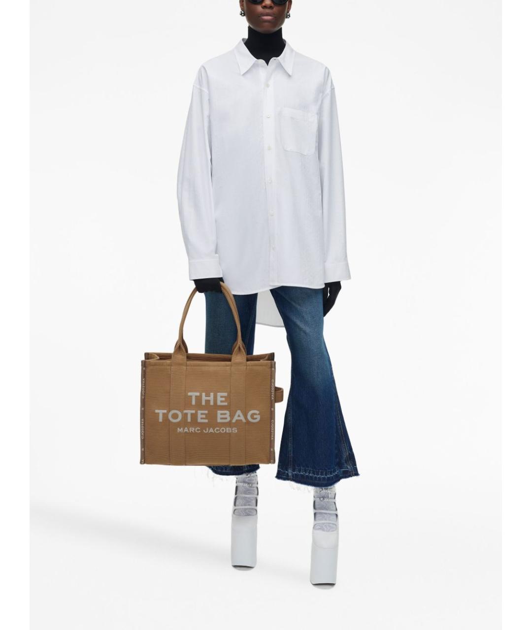 MARC JACOBS Бежевая тканевая сумка тоут, фото 7