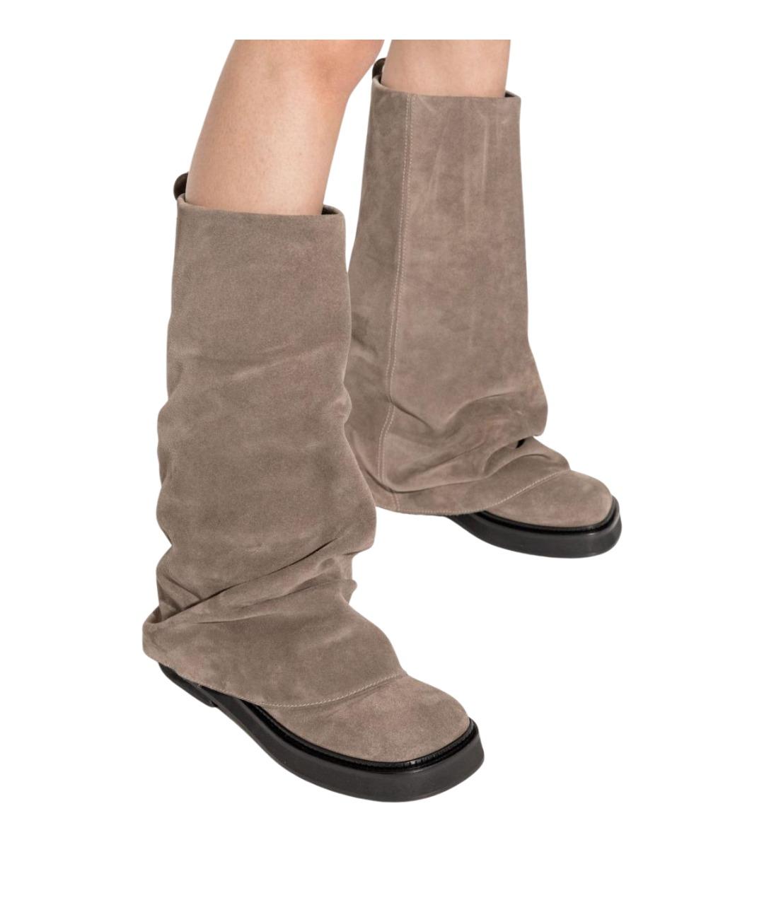 THE ATTICO Бежевые замшевые ботинки, фото 4