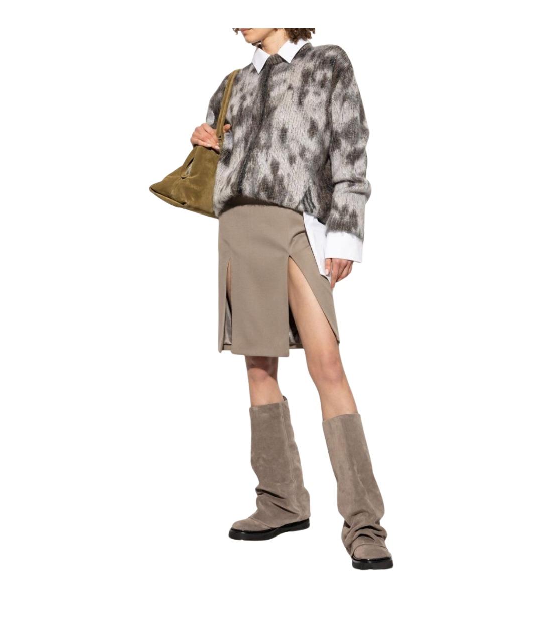 THE ATTICO Бежевые замшевые ботинки, фото 6