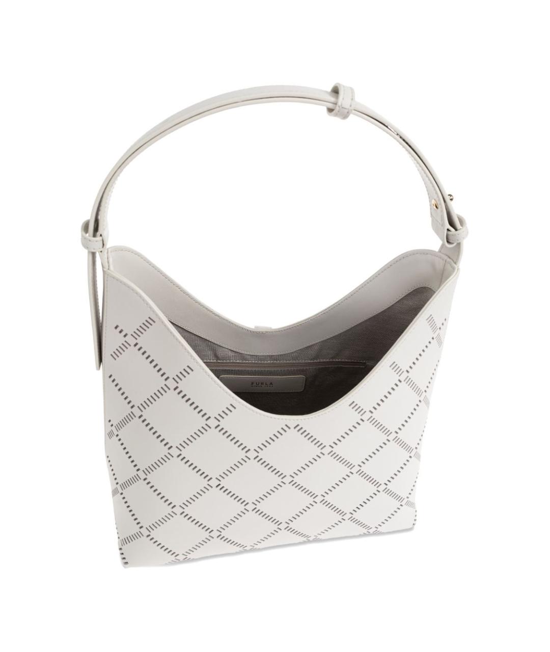 FURLA Белая кожаная сумка с короткими ручками, фото 2