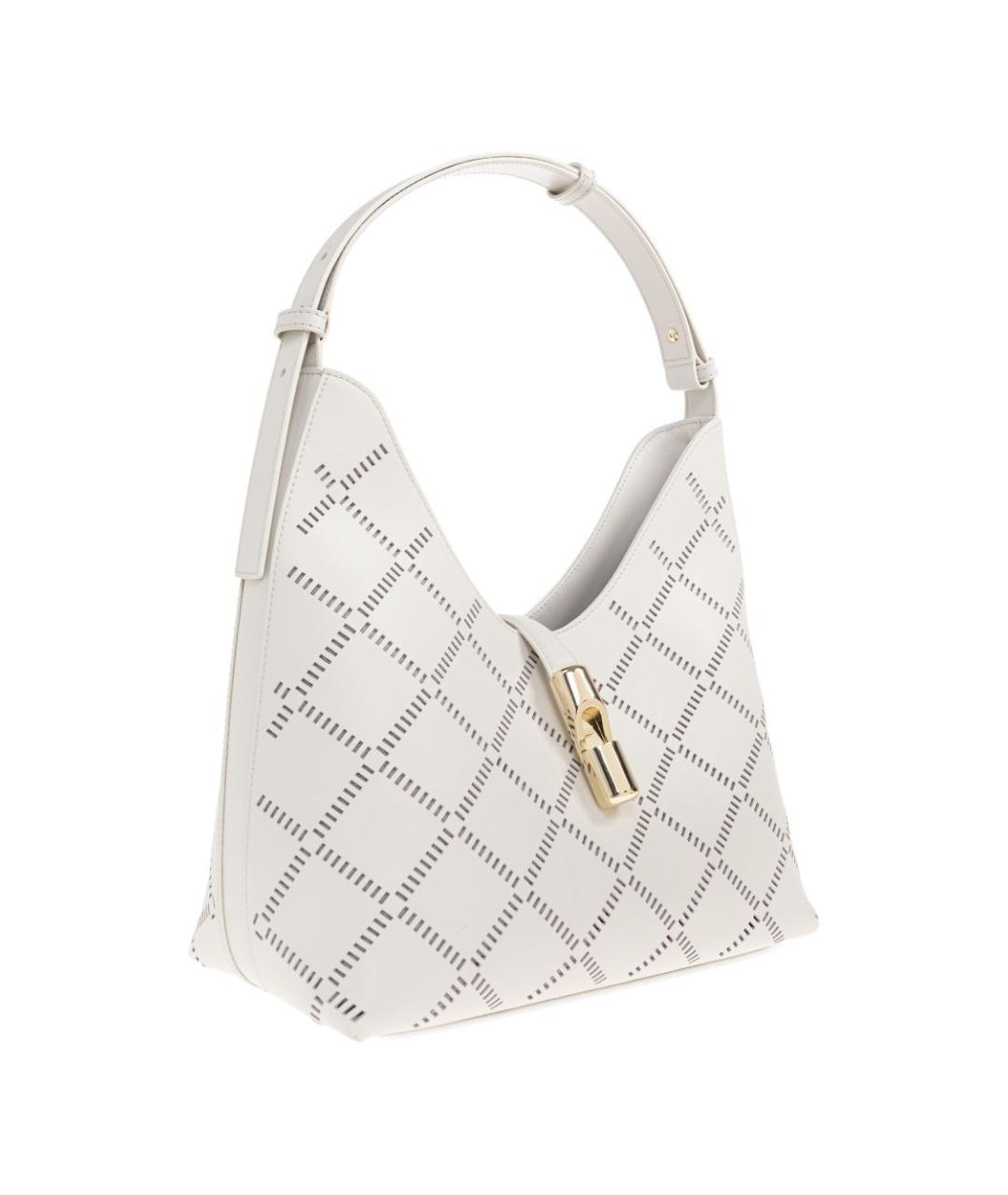 FURLA Белая кожаная сумка с короткими ручками, фото 5