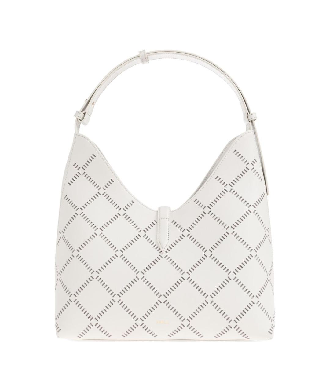 FURLA Белая кожаная сумка с короткими ручками, фото 3