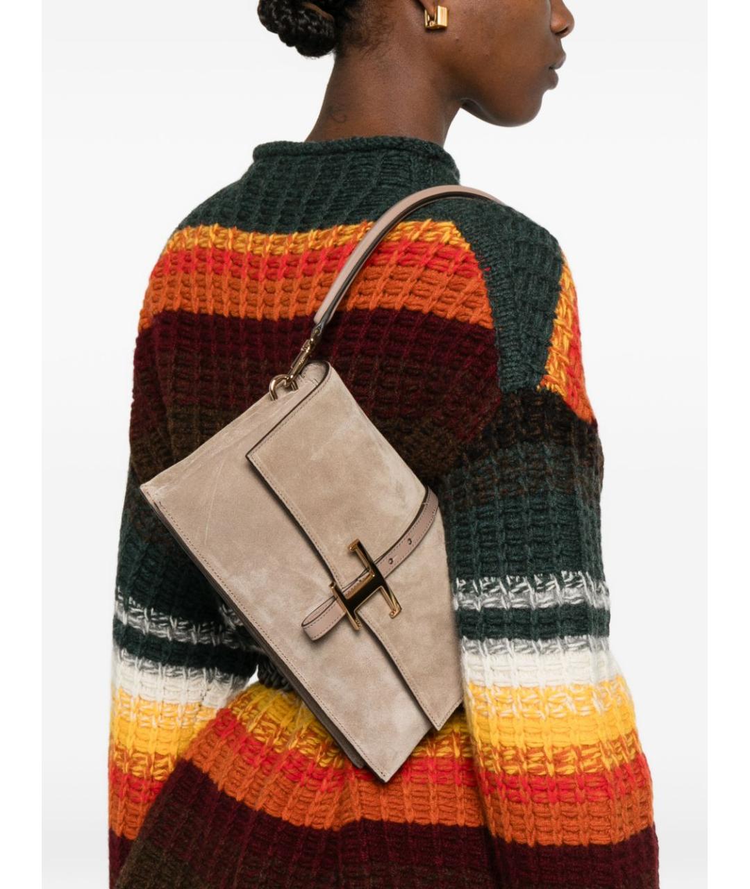 TOD'S Бежевая замшевая сумка через плечо, фото 2