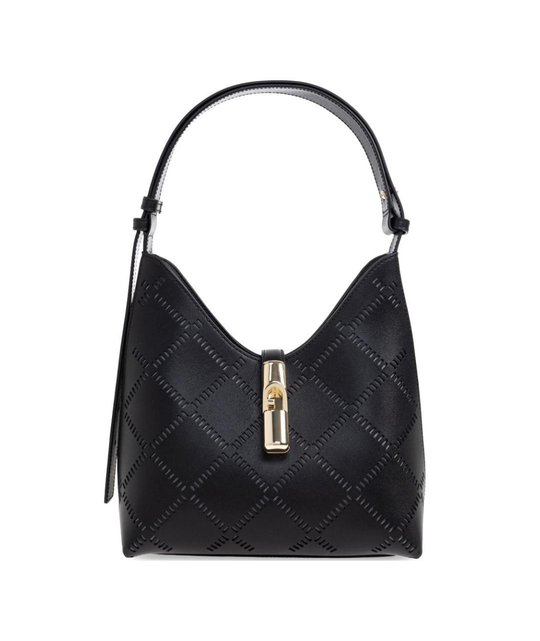 FURLA Черная кожаная сумка с короткими ручками, фото 1