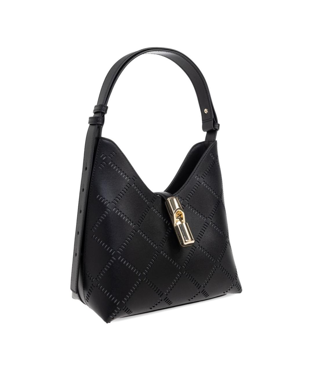 FURLA Черная кожаная сумка с короткими ручками, фото 6