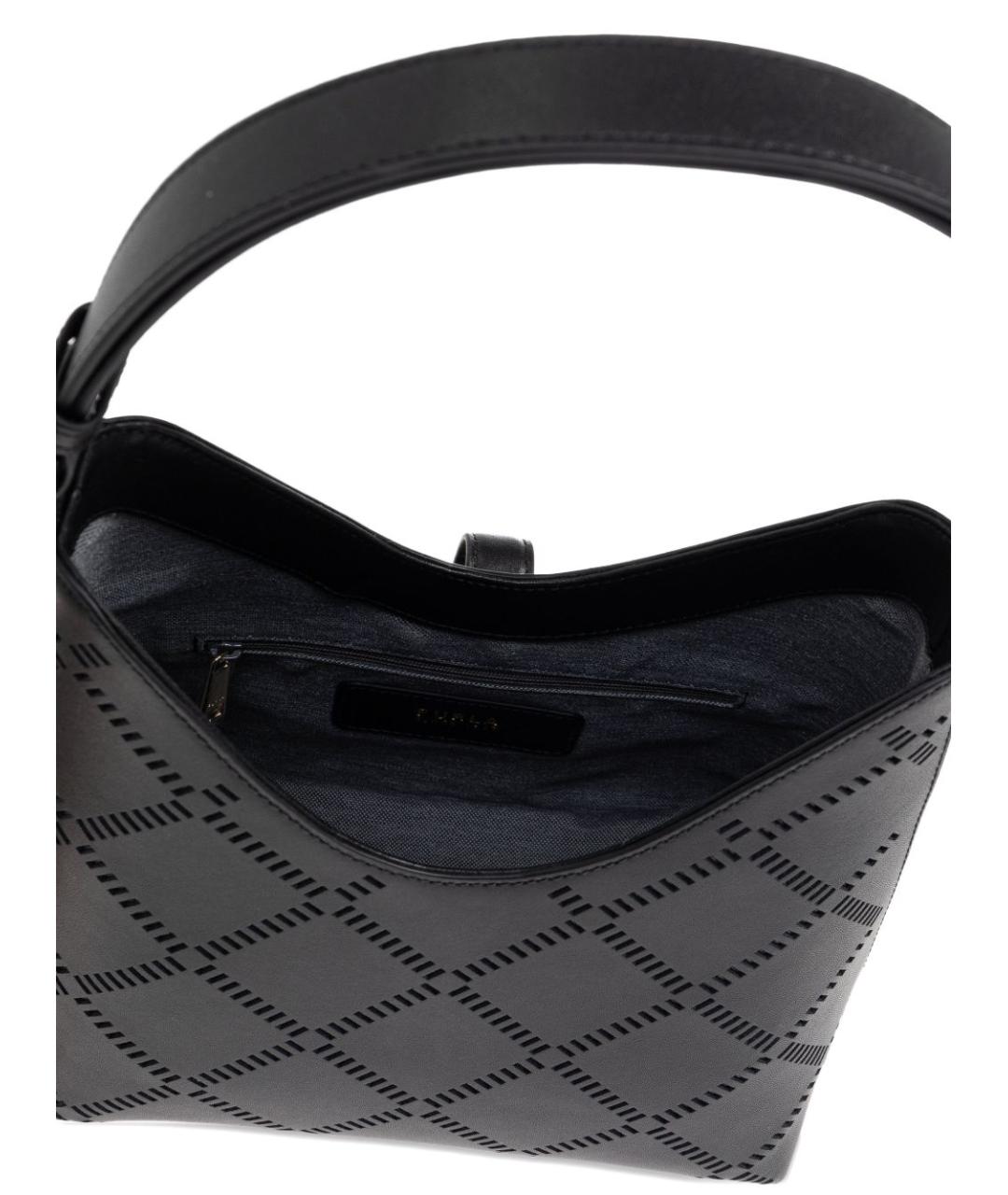 FURLA Черная кожаная сумка с короткими ручками, фото 3