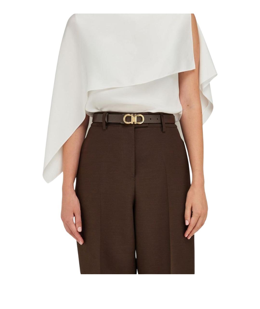 FERRAGAMO Коричневый кожаный ремень, фото 3