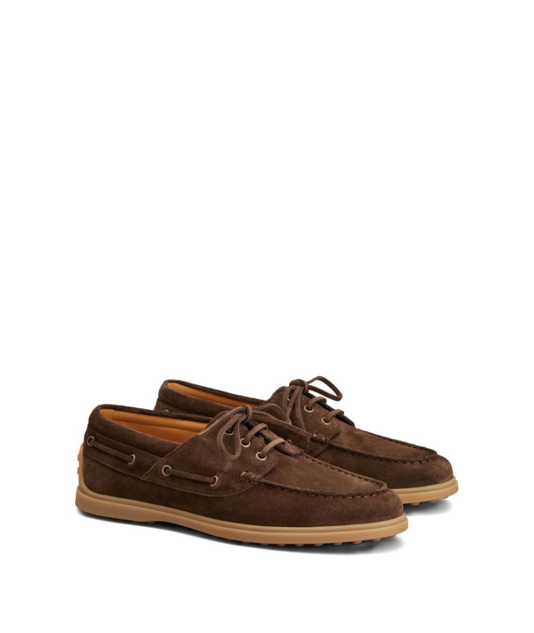 TOD'S Коричневые замшевые мокасины, фото 4