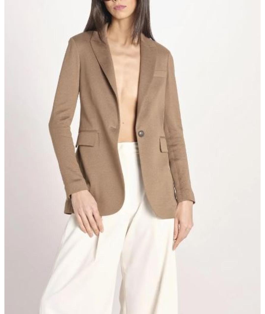 CIRCOLO 1901 Коричневый хлопковый жакет/пиджак, фото 4