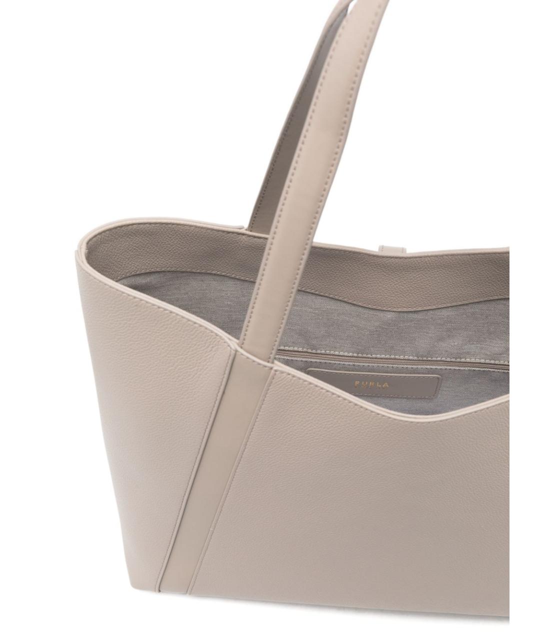 FURLA Серая кожаная сумка тоут, фото 3