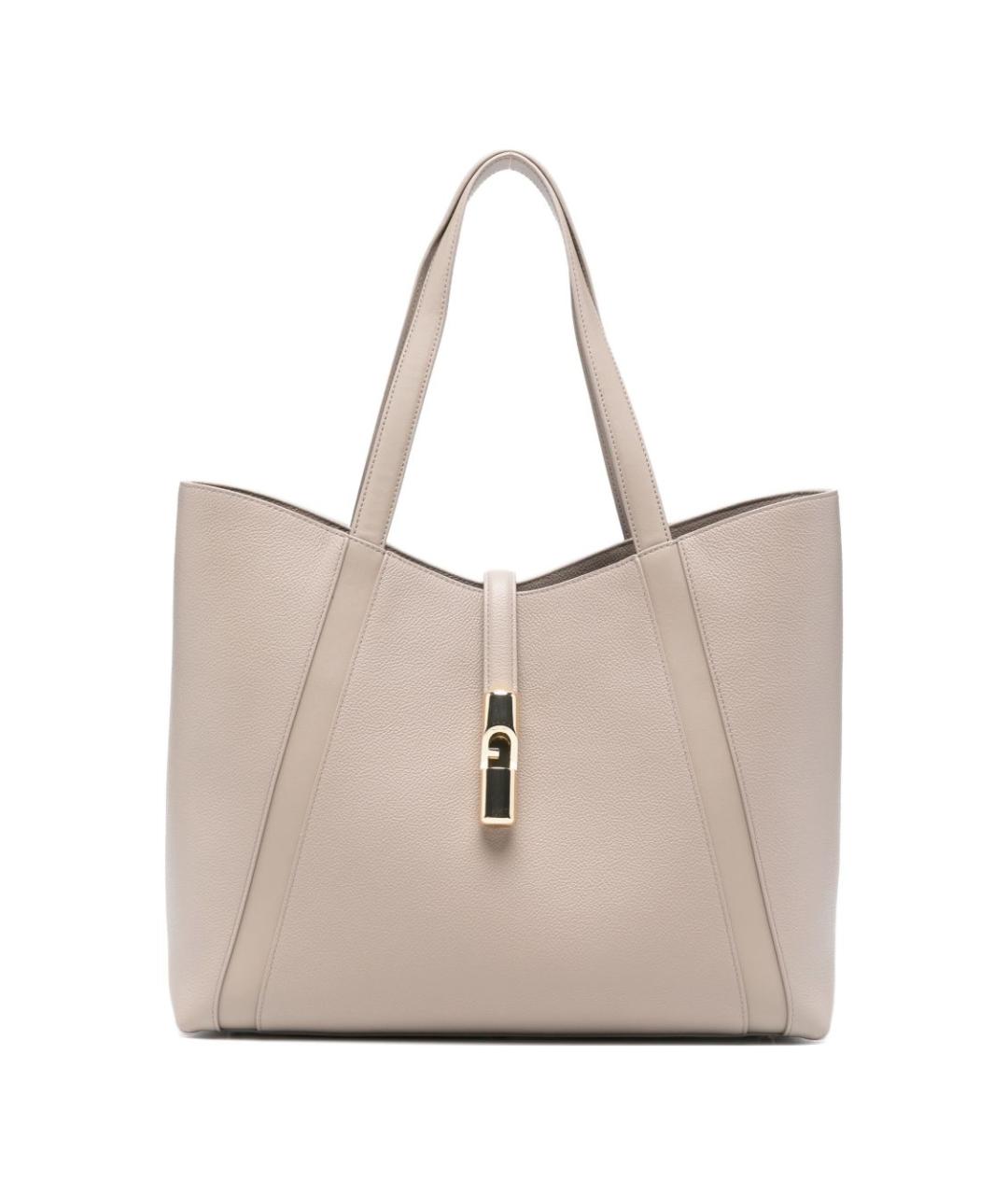 FURLA Серая кожаная сумка тоут, фото 1