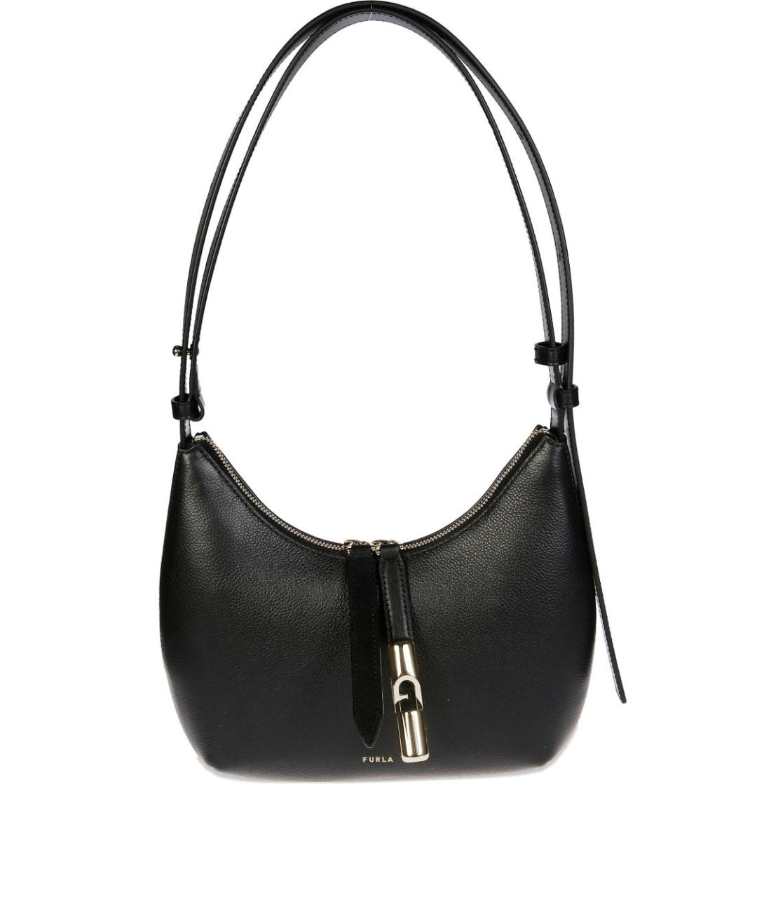 FURLA Черная кожаная сумка с короткими ручками, фото 3