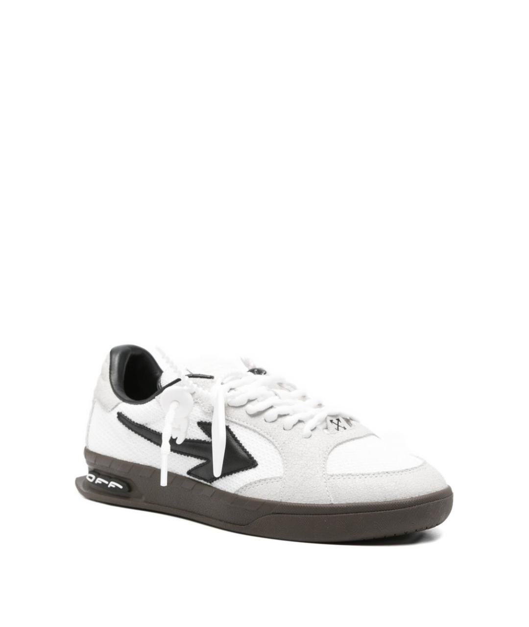 OFF-WHITE Белые кожаные низкие кроссовки / кеды, фото 3