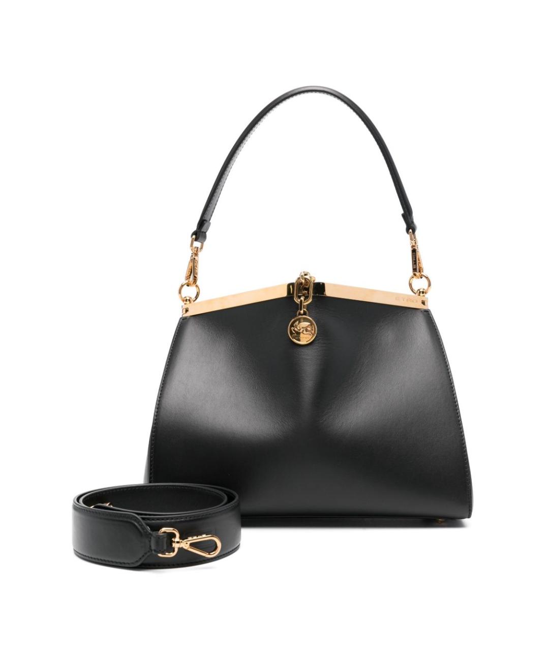 ETRO Черная кожаная сумка тоут, фото 4