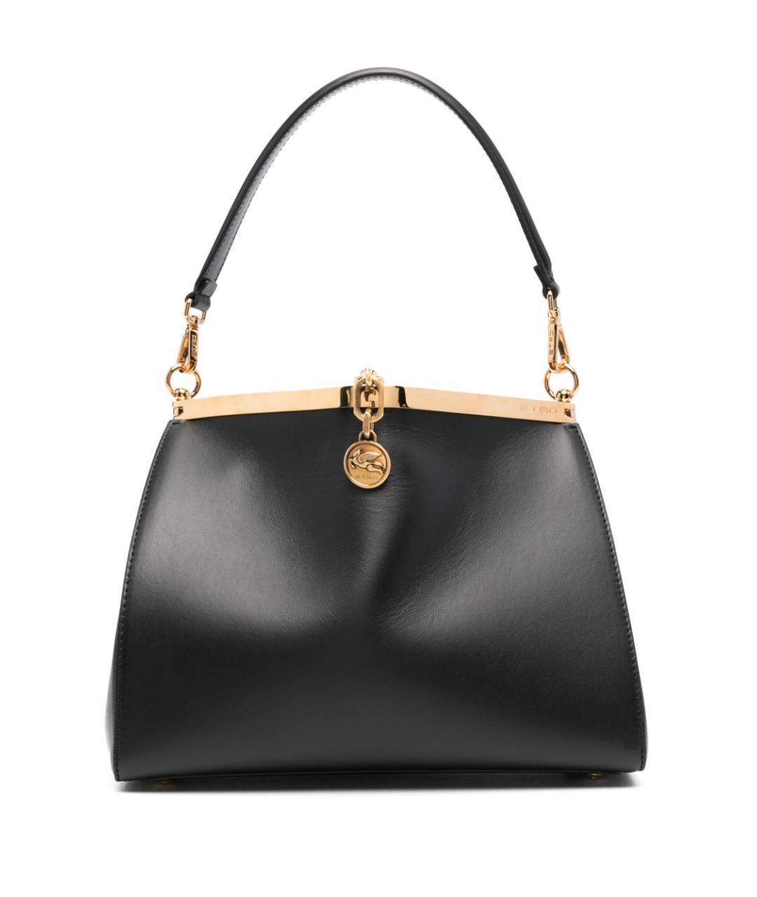 ETRO Черная кожаная сумка тоут, фото 1