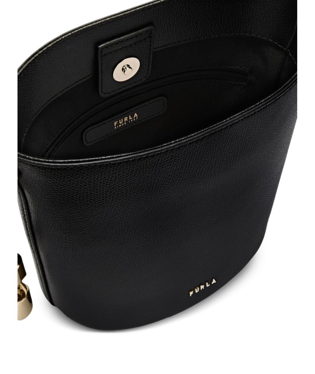 FURLA Черная кожаная сумка через плечо, фото 6